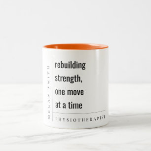 Modern Minimal Motivational Physiotherapist Gift Two-Tone Coffee Mug