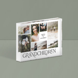 Modern minimal multi 7 photo grandchildren elegant