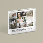 Modern minimal multi 8 photo best friends elegant block<br><div class="desc">Modern minimal simple personalised family best friends multi 8 photo Christmas holiday gift home decor tray design. Simple,  clean elegant minimal design. Ideal for mum,  dad,  sister,  brother,  husband,  wife,  aunty,  uncle,  grandma,  grandpa,  granddad birthday,  christmas,  anniversary,  mothers day,  fathers day.</div>