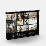 Modern minimal multi 8 photo best friends elegant block<br><div class="desc">Modern minimal simple personalised family best friends multi 8 photo Christmas holiday gift home decor tray design. Simple,  clean elegant minimal design. Ideal for mum,  dad,  sister,  brother,  husband,  wife,  aunty,  uncle,  grandma,  grandpa,  granddad birthday,  christmas,  anniversary,  mothers day,  fathers day.</div>