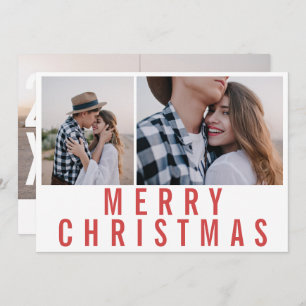Modern minimal multi photo chic stylish christmas