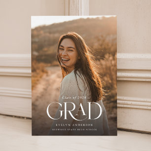 Modern Minimal Multi Photo Graduation Party Invitation