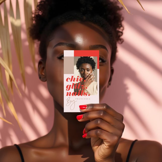 Modern Minimal Nail Beauty Salon Business Photo Business Card (Modern Minimal Nail Beauty Salon Business Photo Business Card)