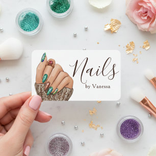 Modern Minimal Nail Technician Manicurist Business Card