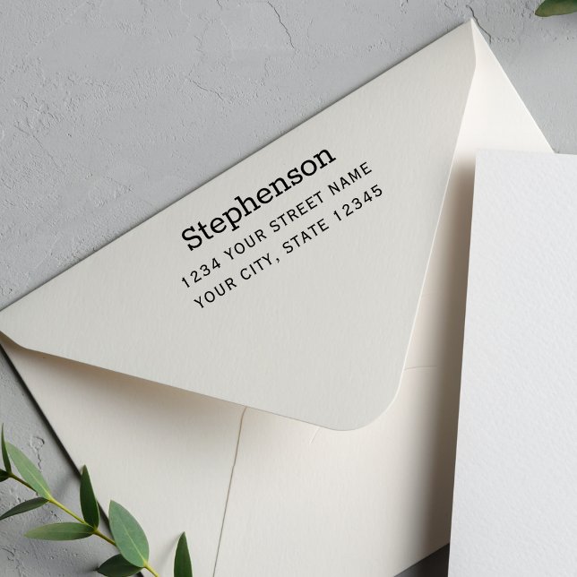 Modern Minimal Name Custom Return Address Self-inking Stamp (Creator Uploaded)