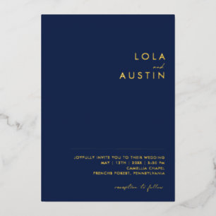 Modern Minimal   Navy And Gold Casual Wedding Real
