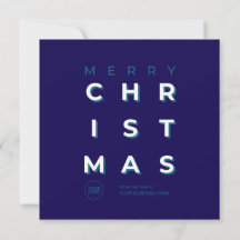 Modern Minimal Navy Blue Christmas Business Logo