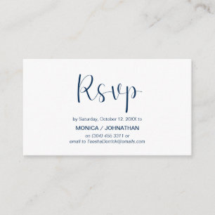 Modern Minimal, Navy Blue, RSVP respond Enclosure Card