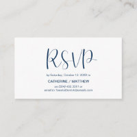 Modern Minimal, Navy Blue, RSVP respond