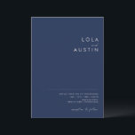 Modern Minimal Navy Blue Silver All In One Wedding Invitation<br><div class="desc">This modern minimal navy blue silver all-in-one wedding invitation is perfect for your classy boho wedding. Its simple, unique abstract design accompanied by a contemporary minimal script and a dark navy blue colour palette gives this product a feel of elegant formal luxury while staying simplistic, chic bohemian. Keep it as...</div>