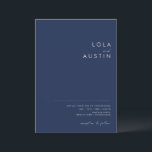 Modern Minimal Navy Blue Silver All In One Wedding Invitation<br><div class="desc">This modern minimal navy blue silver all-in-one wedding invitation is perfect for your classy boho wedding. Its simple, unique abstract design accompanied by a contemporary minimal script and a dark navy blue colour palette gives this product a feel of elegant formal luxury while staying simplistic, chic bohemian. Keep it as...</div>