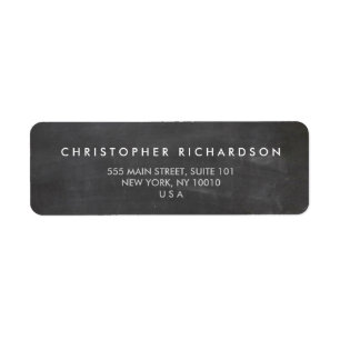 MODERN & MINIMAL on BLACK CHALKBOARD Address Label Return Address Label