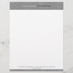 MODERN & MINIMAL on GRAY LINEN Customised Letterhead