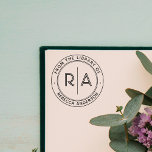 Modern Minimal Open Monogram From the Library of Self-inking Stamp<br><div class="desc">Enhance your personal library with our elegant and minimal "From the Library of" or "This Book Belongs To" rubber stamp. Featuring your monogram initials in a modern open type separated by a sleek vertical line, this custom stamp also includes your name and personalised text in a modern sans-serif font. Perfect...</div>