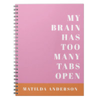 Modern minimal orange and pink typography notebook