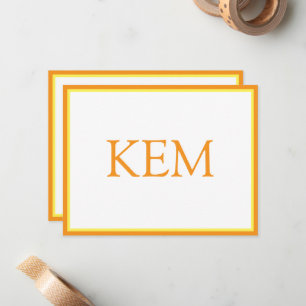 Modern Minimal Orange Monogram Card