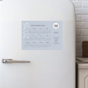 Modern Minimal Pale Blue Business Calendar 2025