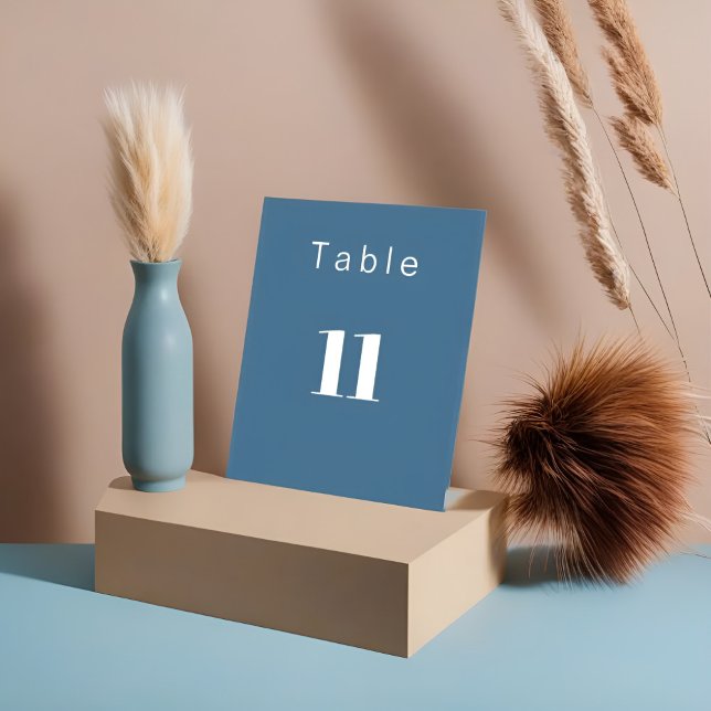 Modern Minimal pastel blue - Table Number Card Pedestal Sign (Creator Uploaded)