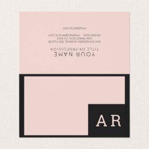 Modern Minimal Pastel pink & Black  Business Business Card