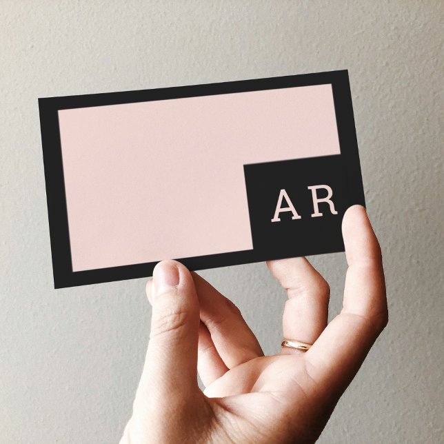 Modern Minimal Pastel Pink & Black Hello Business Business Card (Creator Uploaded)