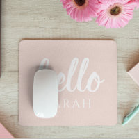 Modern Minimal Pastel Pink Hello And You Name