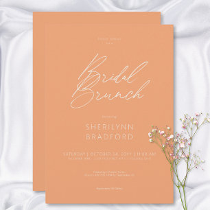 Modern Minimal Peach Bridal Brunch Invitation