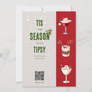 Modern minimal  Personal video qr code christmas Holiday Card