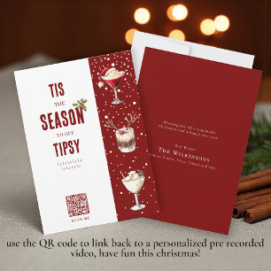 Modern minimal  Personal video qr code christmas Holiday Card