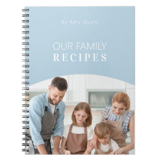 Modern Minimal Personalise Photo with White Texts Notebook