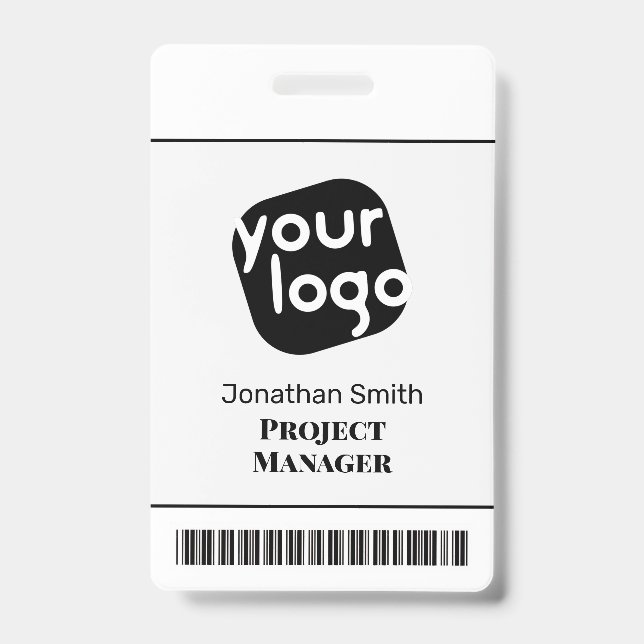    Modern Minimal Personalised Conference ID Badge (Front)