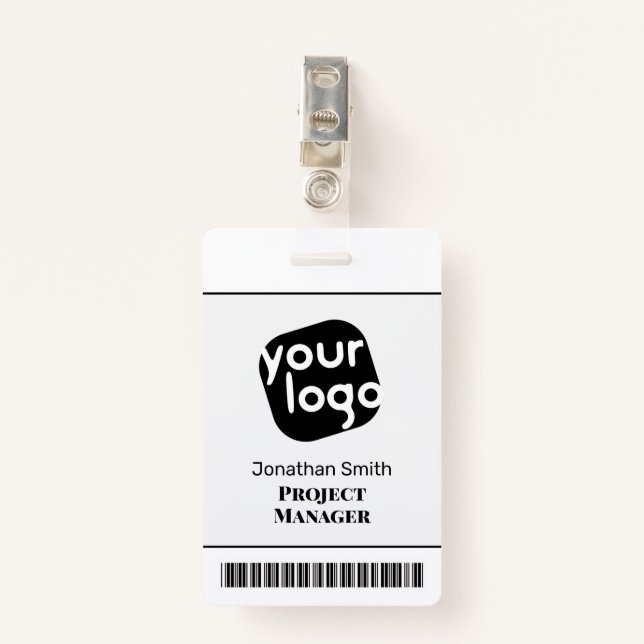    Modern Minimal Personalised Conference ID Badge (Front with Clip)