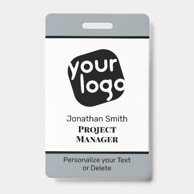    Modern Minimal Personalised Conference ID Badge (Front)