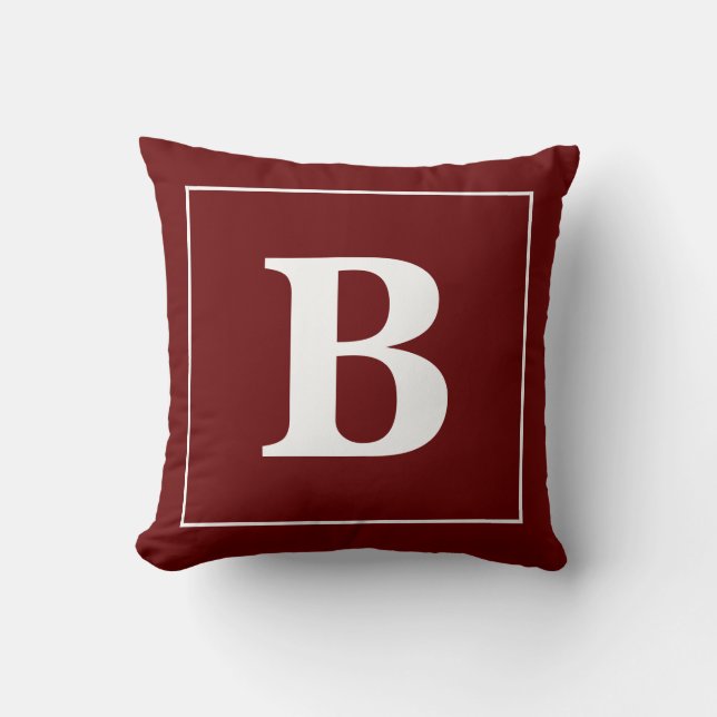 Modern Minimal Personalised Monogram Frame Cushion (Front)