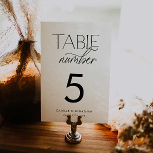 Modern Minimal Personalised Wedding Table Number