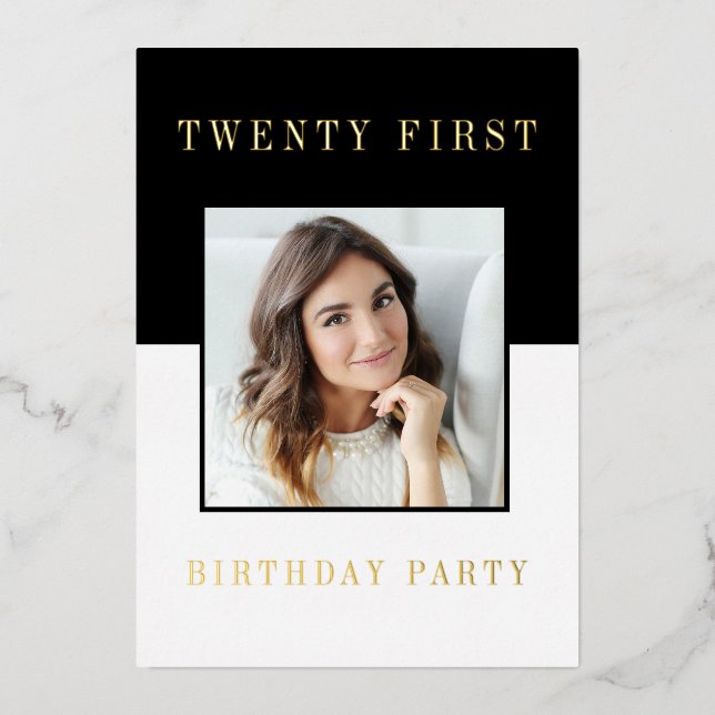 Modern minimal photo 21st birthday  (Front)