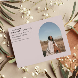 Modern Minimal Photo Arch Graduate Announcements Postcard
