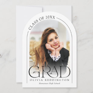 Modern Minimal Photo Arch Graduation Party Invitation