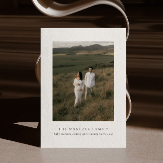 Modern Minimal Photo Baby Pregnancy Announcement