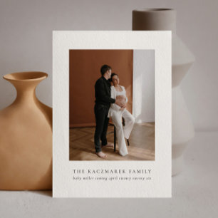 Modern Minimal Photo Baby Pregnancy Announcement