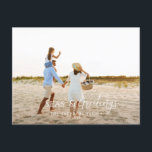 Modern minimal photo beach Christmas Holiday Card<br><div class="desc">stylish christmas card design featuring trendy mix of bold and script font,  space for your chosen photo on front with beach and sea graphic on reverse</div>