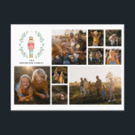 Modern minimal photo collage Christmas elegant Holiday Postcard<br><div class="desc">Nutcracker watercolor botanical cute Christmas festive holiday design</div>