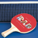 Modern Minimal Photo Collage Dad birthday gift Ping Pong Paddle<br><div class="desc">Modern red graphic typography multi photo best dad ever birthday,  Christmas or fathers day gift card. Part of a collection.</div>