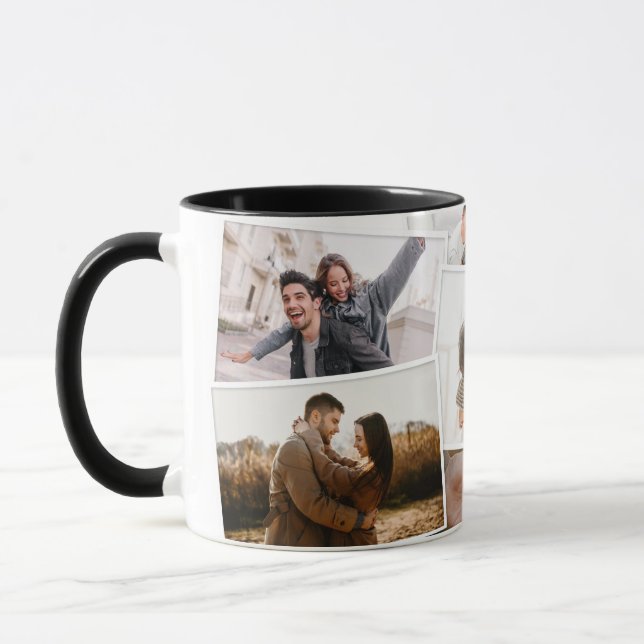Modern minimal photo collage elegant mug (Left)