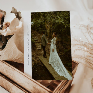 Modern Minimal Photo Elopement & Wedding Reception Invitation