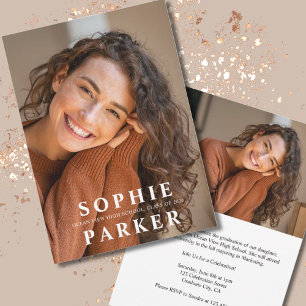 Modern Minimal Photo Graduation Announcement