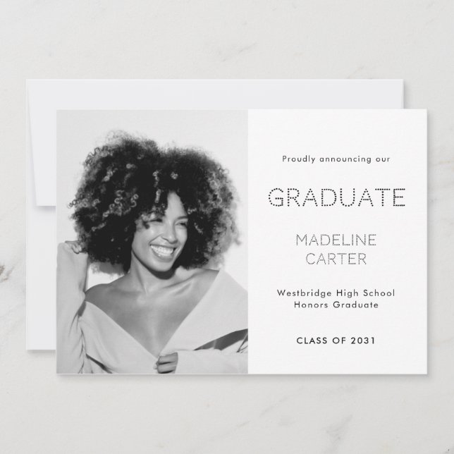 Modern Minimal Photo Graduation Announcement (Front)