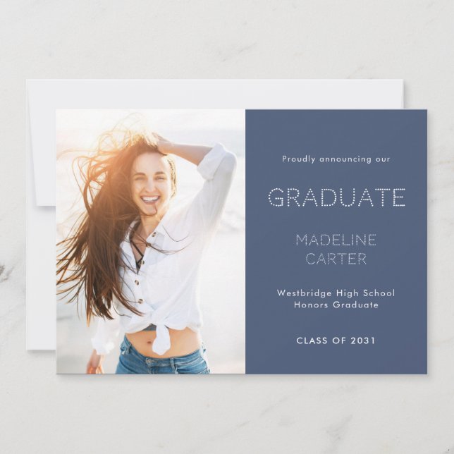 Modern Minimal Photo Graduation Announcement (Front)