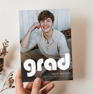Modern Minimal Photo Graduation Party Invitation Postcard