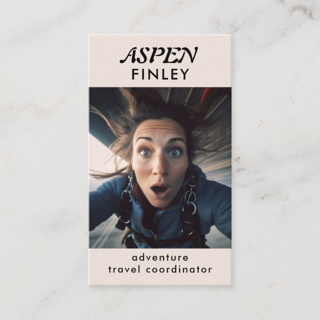 Modern Minimal - Photo Logo QR-Code Business Card (Front)