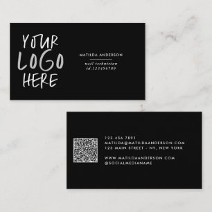 Modern, minimal photo replaceable logo business card